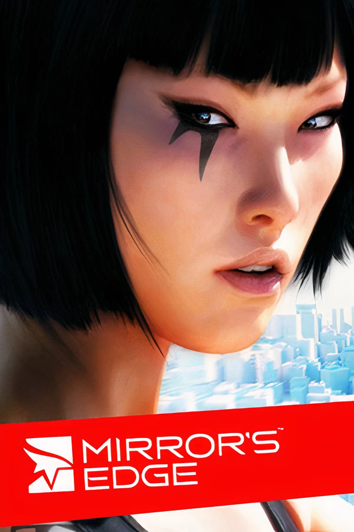 Ảnh ghép các khoảnh khắc chạy parkour góc nhìn thứ nhất trong game Mirror's Edge, thể hiện chuyển động mượt mà và kiến trúc thành phố trắng sáng.