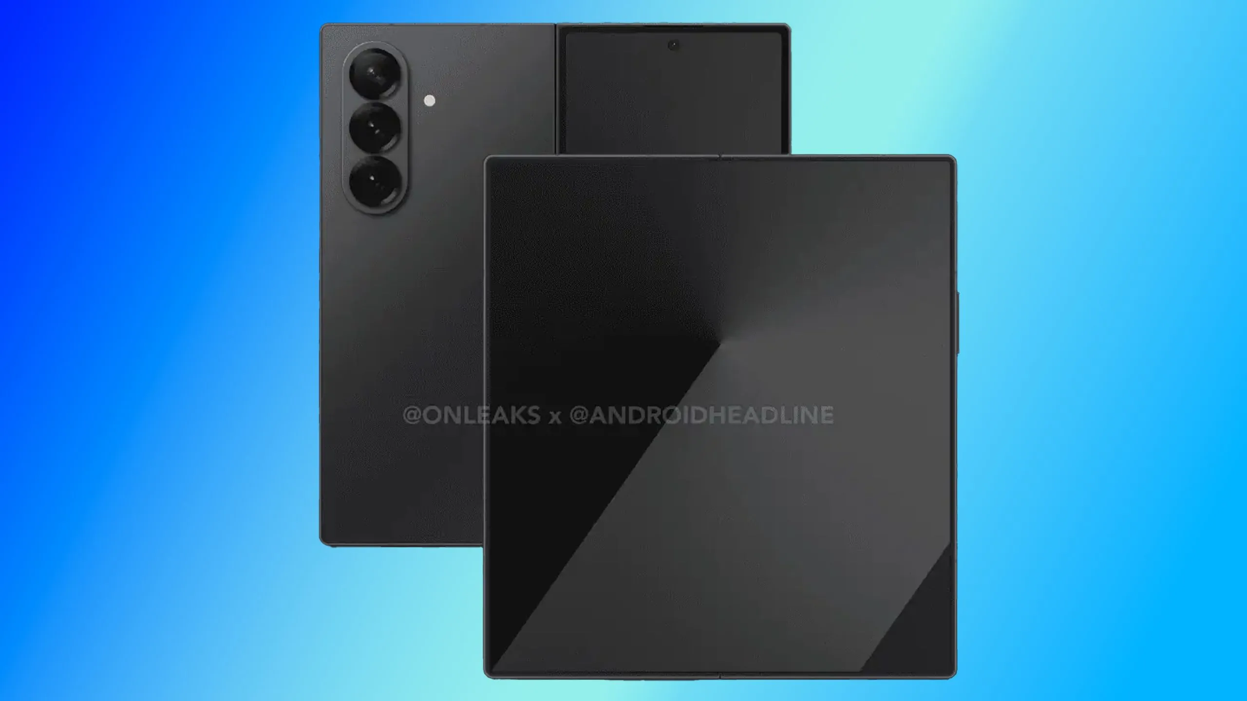 Ảnh render rò rỉ Samsung Galaxy Z Fold 7 màu xanh