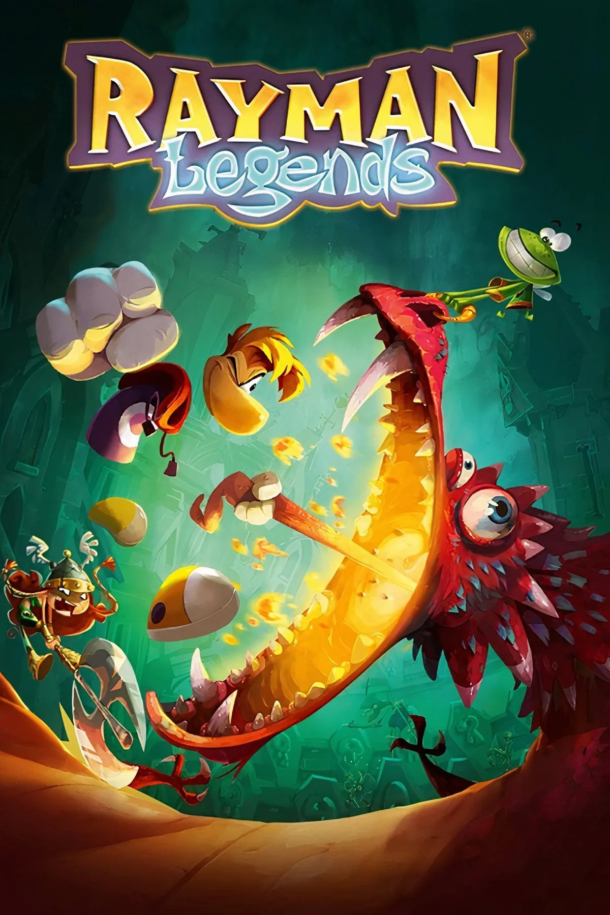 Ảnh tổng hợp minh họa lối chơi game Rayman Legends hỗ trợ chơi cùng bạn bè tại chỗ