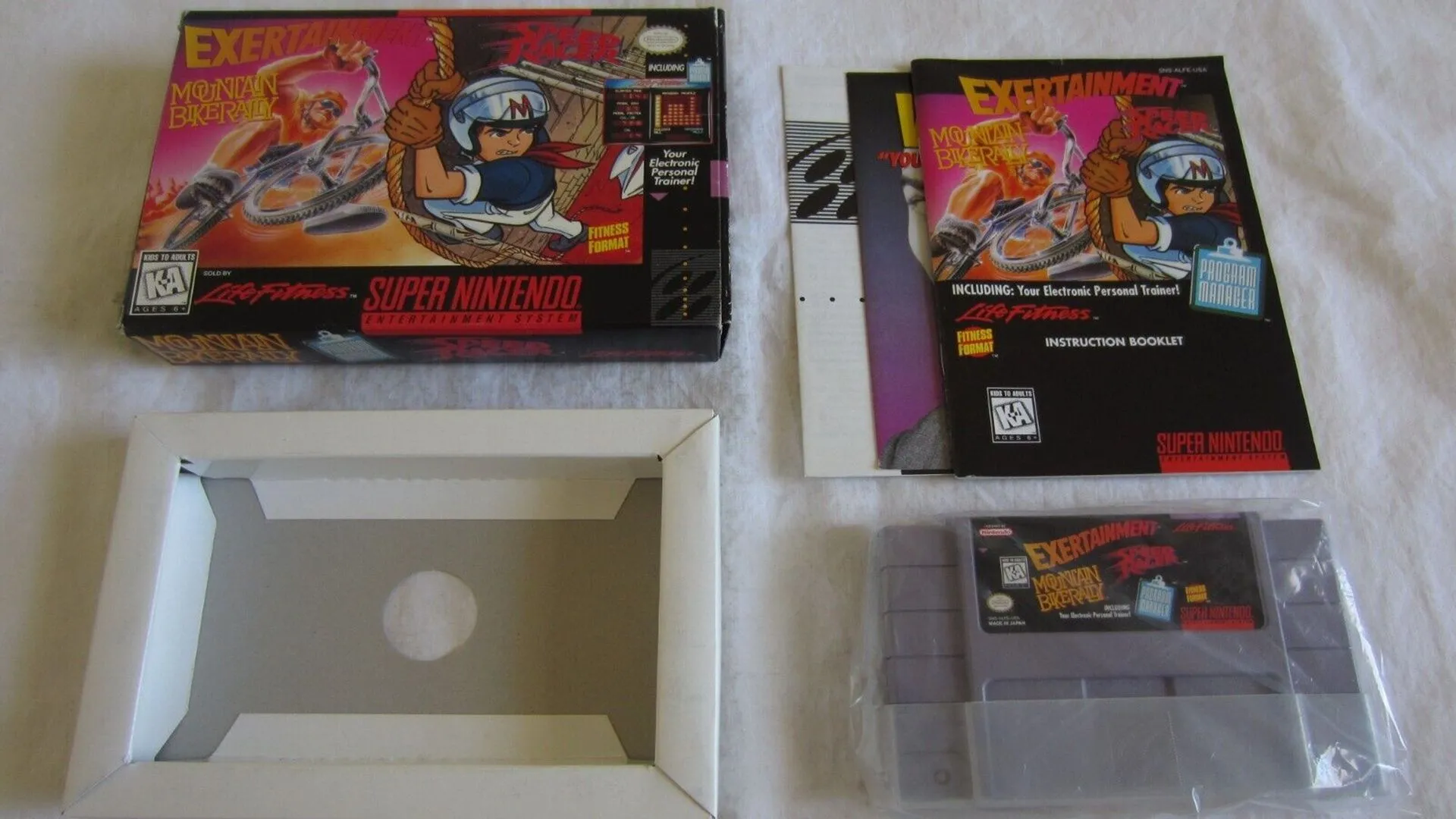 Bao bì game Exertainment Mountain Bike Rally và Speed Racer trên SNES