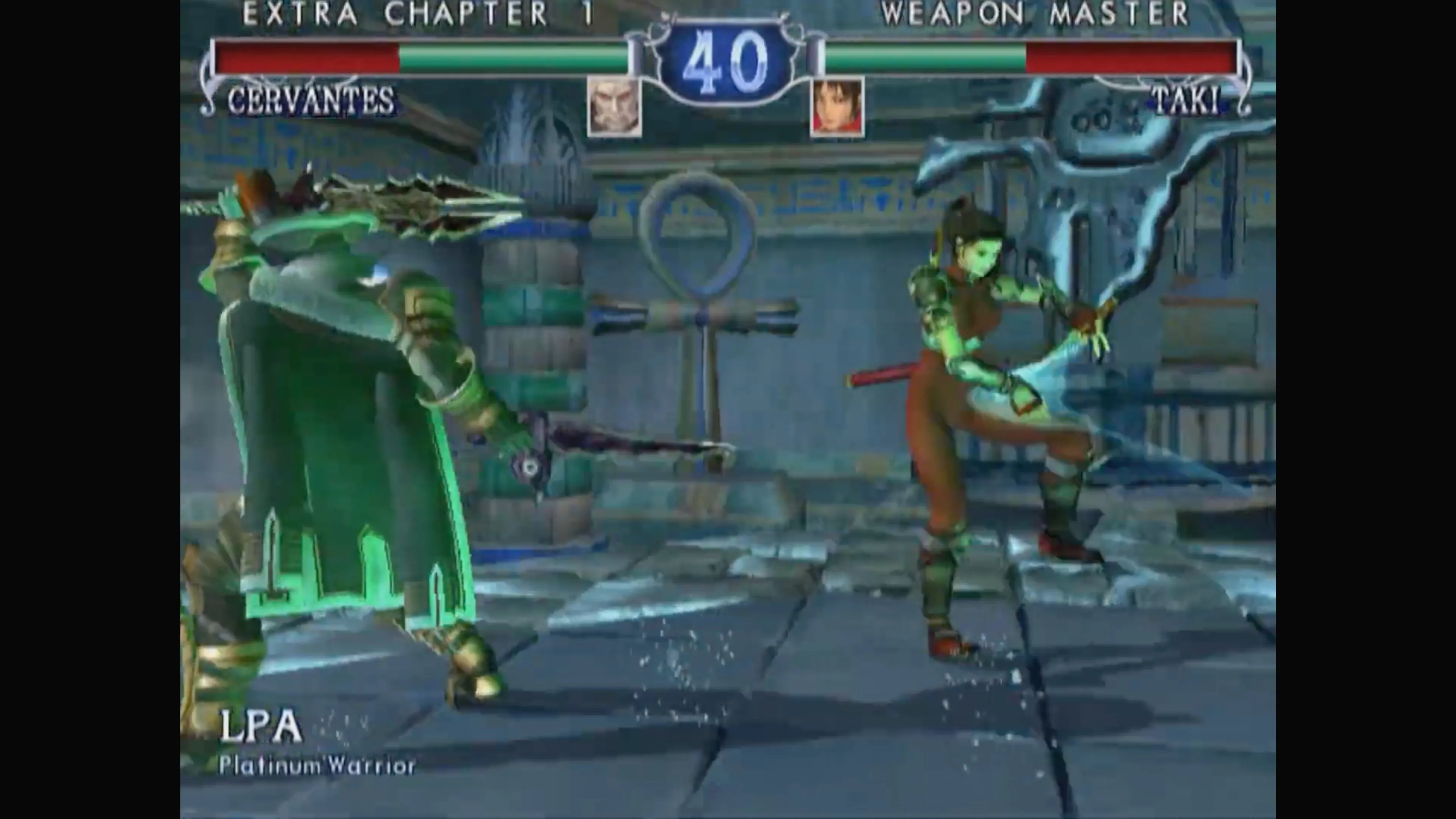 Cảnh nhân vật Kilik ra đòn trong SoulCalibur II.