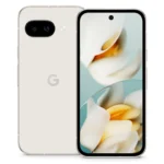 Điện thoại Google Pixel 9a màu tím Iris đang hiển thị màn hình chính