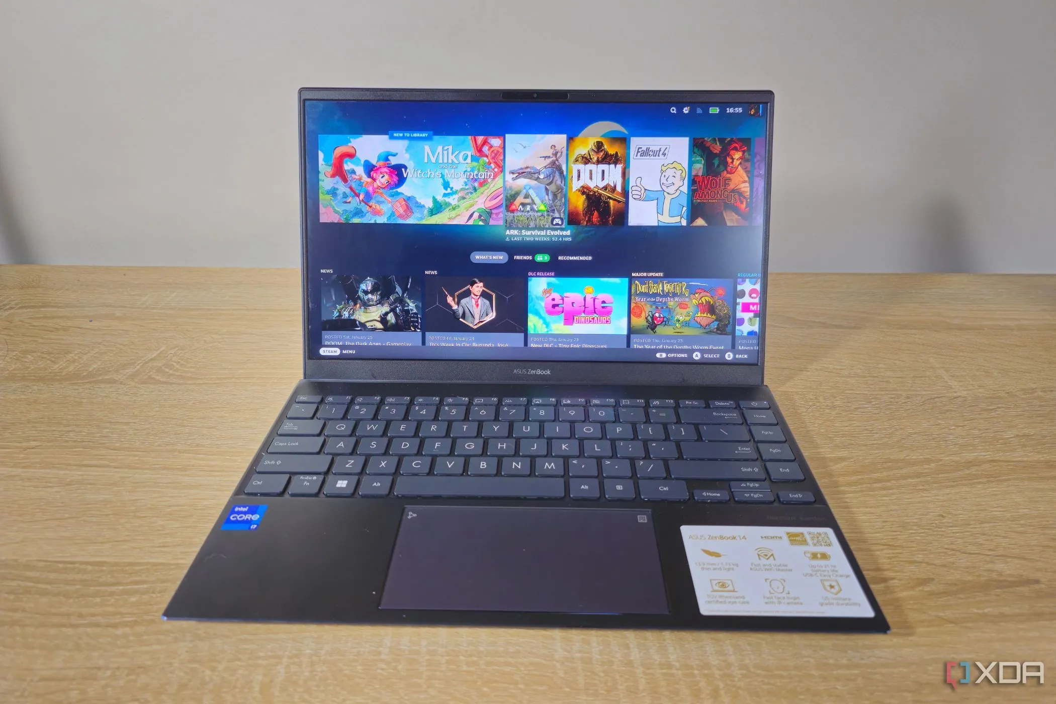 Giao diện Steam Big Picture Mode trên laptop, minh họa nền tảng game R.E.P.O.