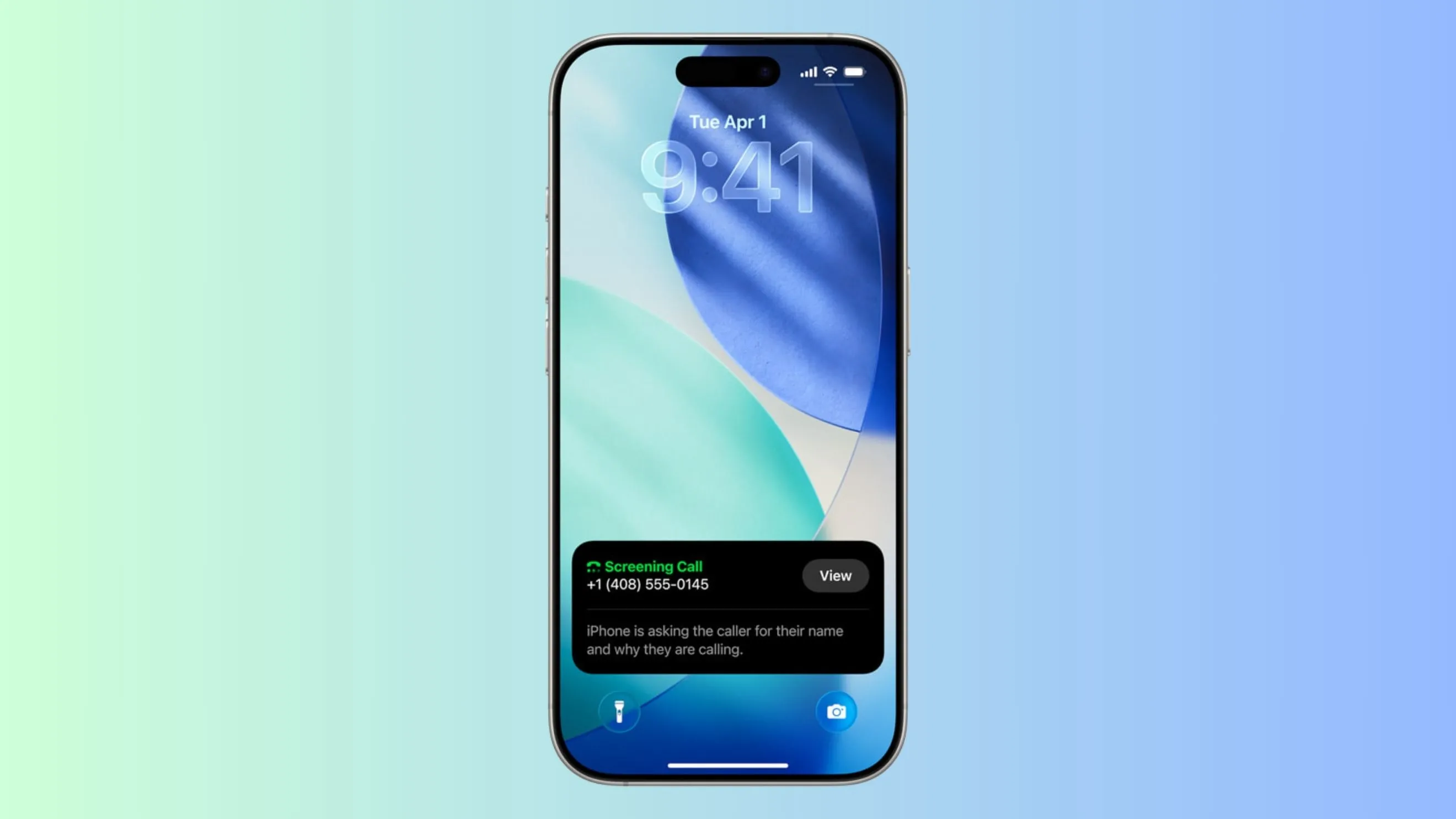 Giao diện tính năng Call Screening (Lọc cuộc gọi) trên iPhone chạy iOS 26, hiển thị bản ghi trực tiếp