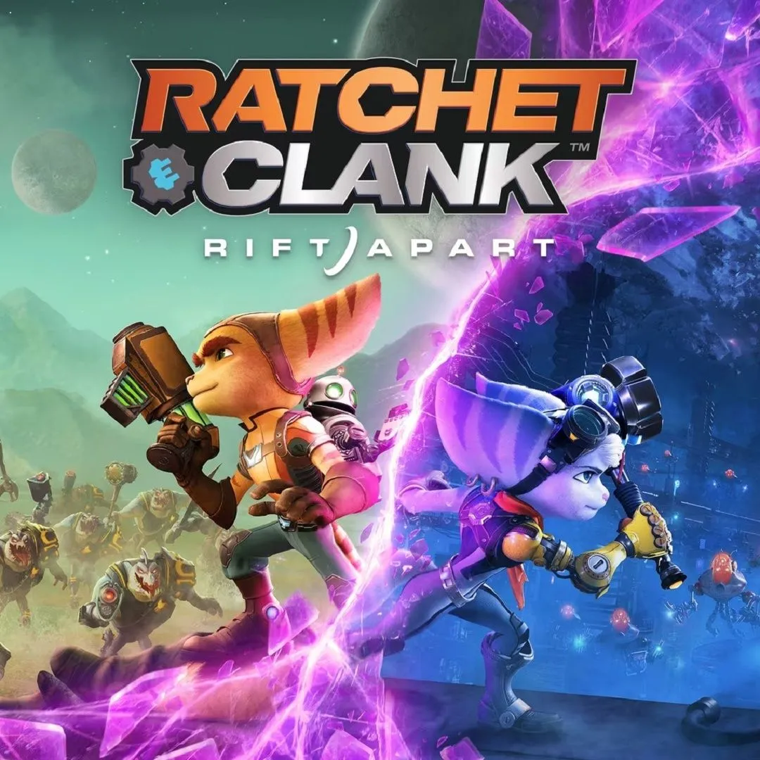 Hình ảnh sản phẩm game Ratchet &amp; Clank: Rift Apart trên PS5, nổi bật đồ họa ấn tượng và phong cách hành động platformer đặc trưng.