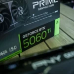 Hộp card đồ họa Nvidia GeForce RTX 5060 Ti 16GB, minh họa cho vấn đề VRAM 8GB