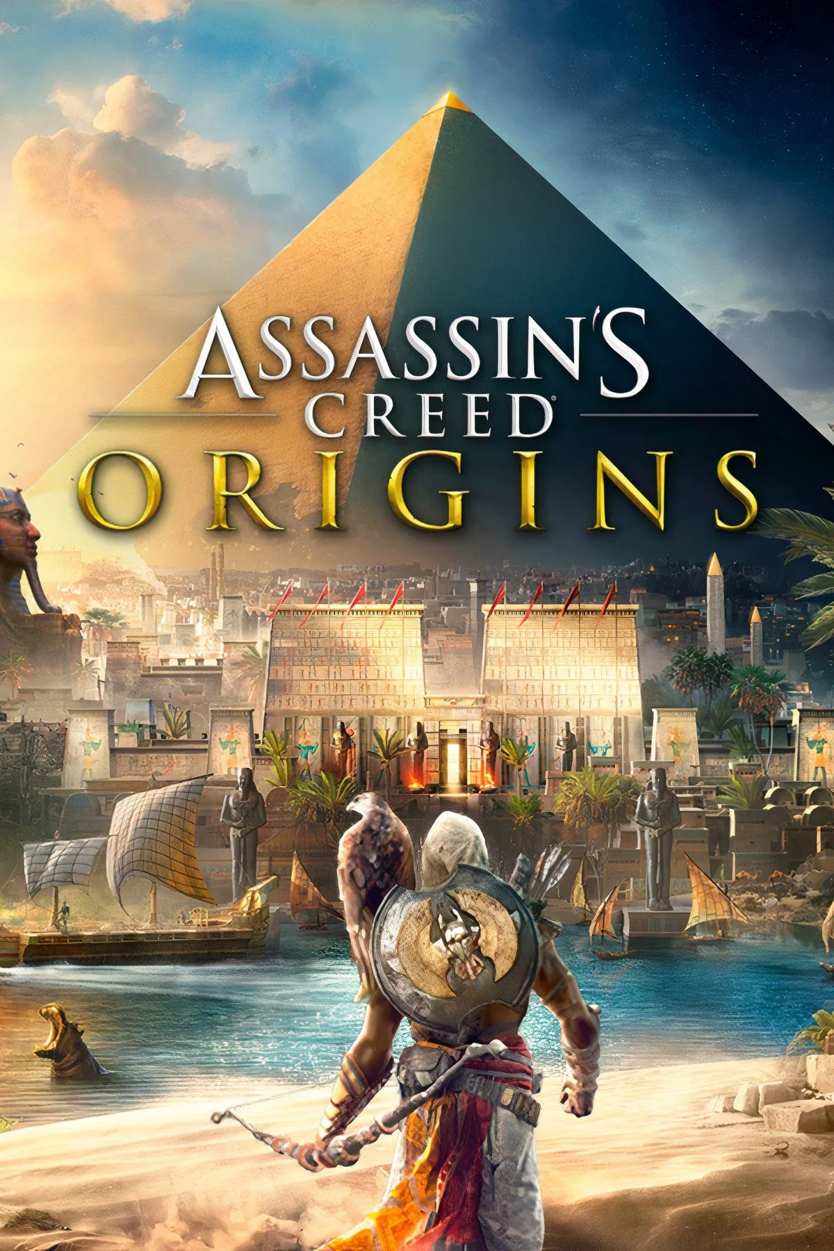 Khung cảnh Ai Cập cổ đại trong Assassin's Creed Origins, tái hiện sông Nile và các di tích