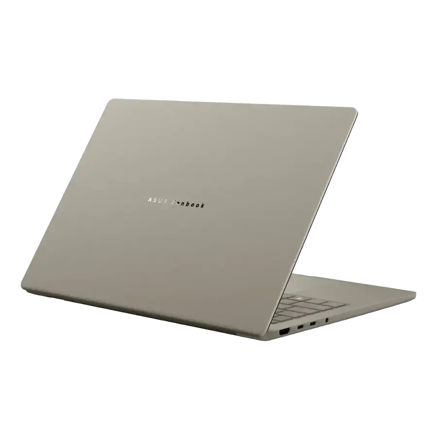 Laptop mỏng nhẹ Asus Zenbook A14 màu be góc nhìn từ trên xuống