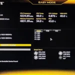 Màn hình BIOS UEFI trên bo mạch chủ Gigabyte, nơi cấu hình các tùy chọn hệ thống và bộ nhớ RAM.