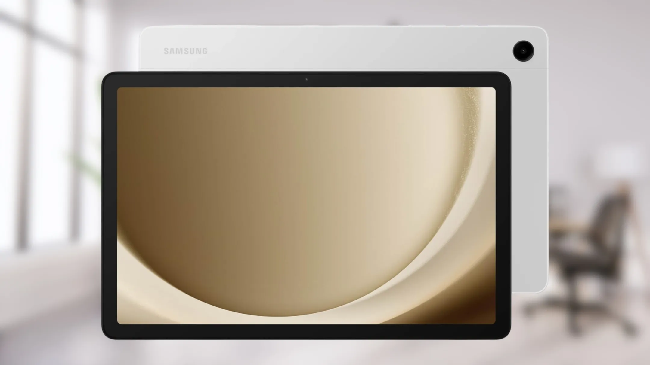 Máy tính bảng Samsung Galaxy Tab A9+ màu Graphite nhìn từ góc