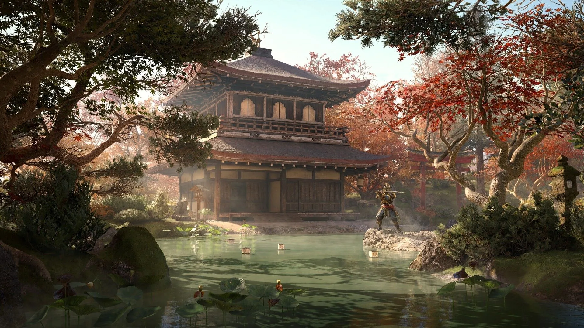 Một góc phong cảnh tuyệt đẹp của Nhật Bản trong Assassin's Creed Shadows