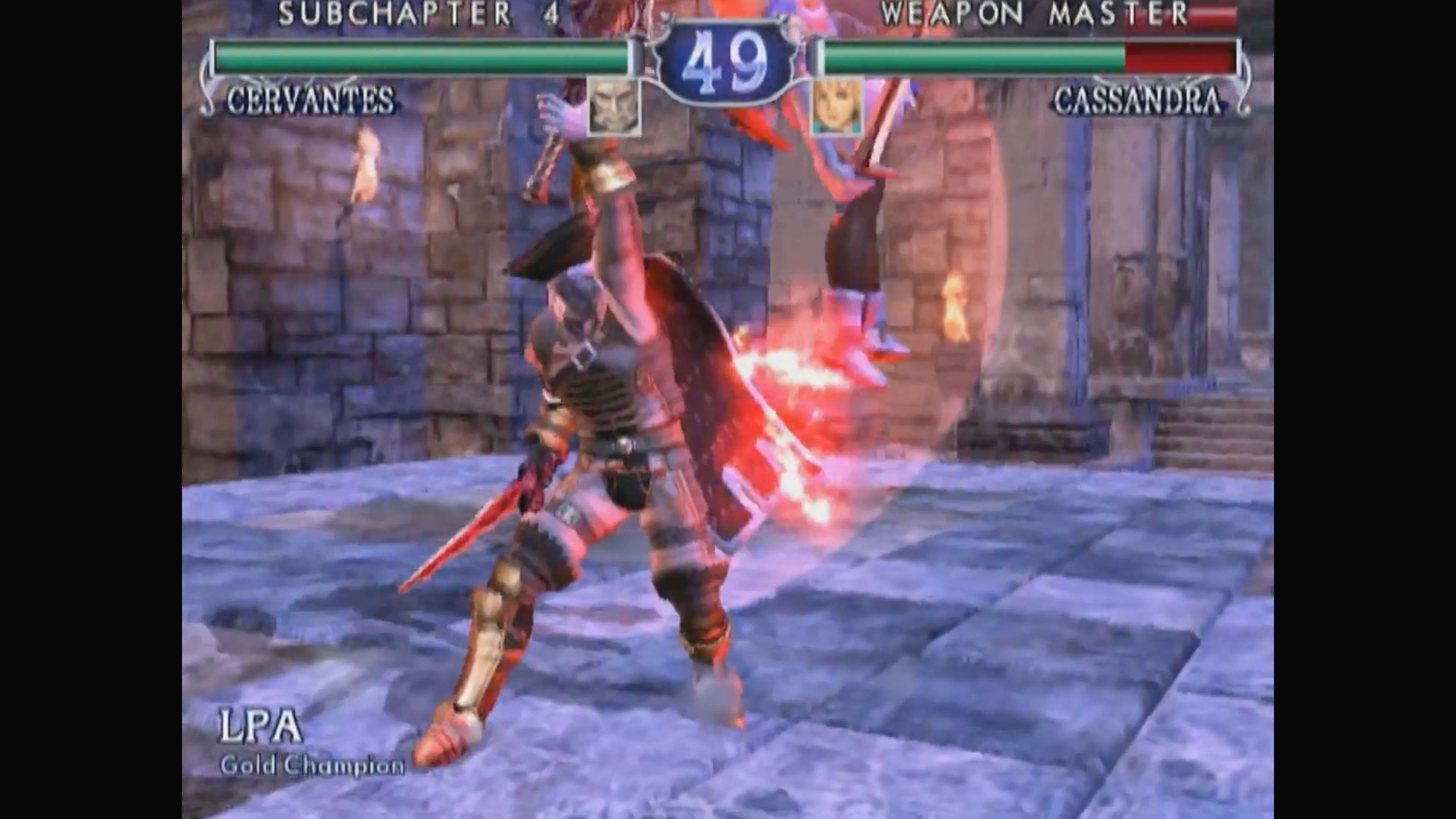 Nhân vật Yoshimitsu thực hiện combo trong SoulCalibur II.