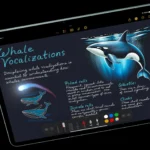 Vẽ trong ứng dụng Ghi chú trên một chiếc iPad Air 2025.